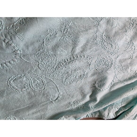 Sag Harbor Petite Seafoam Green Embroidered Button-Up Blouse L - Picture 4 of 9